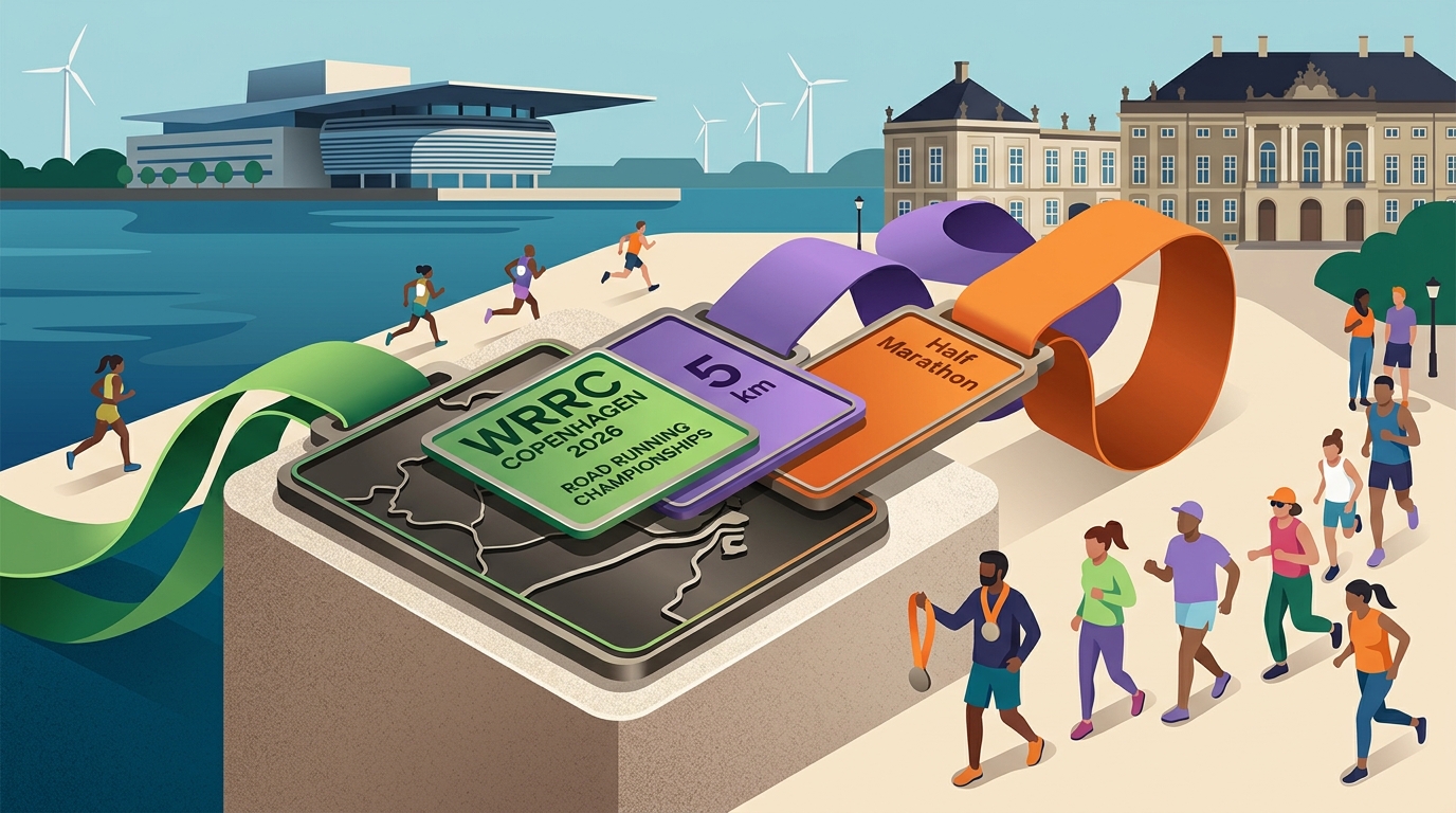 Mundial de Corrida de Rua de Copenhague 2026 revela design das medalhas