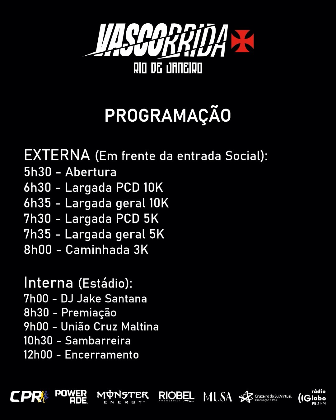 Vascorrida 2026 em São Januário tem vagas esgotadas e guarda-volumes no Portão 9